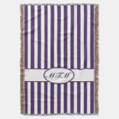 Lila autonale Streifen mit Monogramm Decke (Vorderseite Vertikal)