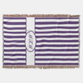 Lila autonale Streifen mit Monogramm Decke (Vorderseite)
