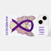 Lila Awareness Angel Ribbon Custom iPhone Case (Rückseite (Horizontal))