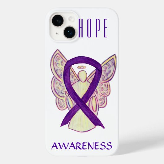 Lila Awareness Angel Ribbon Custom iPhone X Fall Case-Mate iPhone Hülle (Rückseite)
