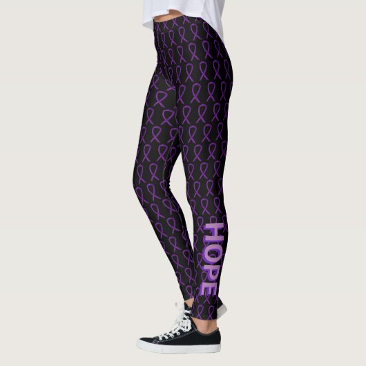 Lila Awareness Ribbon Custom Words Leggings (Links)