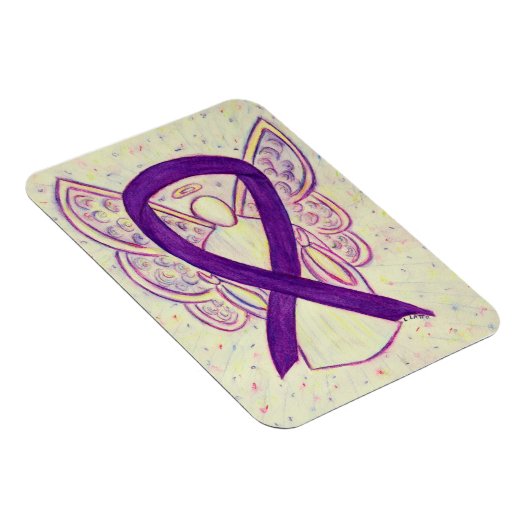 Lila Awareness Ribbon Engel Art Custom Magic Magnet (Rechte Seite)