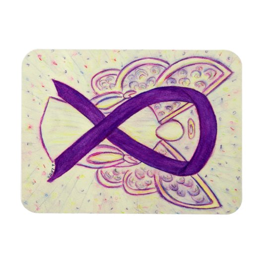 Lila Awareness Ribbon Engel Art Custom Magic Magnet (Horizontal)