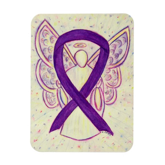 Lila Awareness Ribbon Engel Art Custom Magic Magnet (Vertikal)