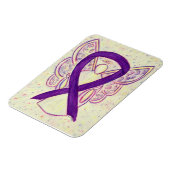 Lila Awareness Ribbon Engel Art Custom Magic Magnet (Linke Seite)