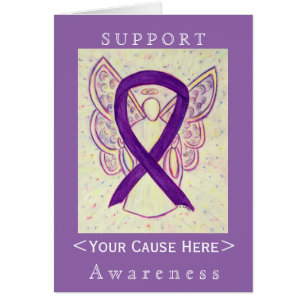 Lila Awareness Ribbon Engel Customized Card