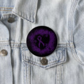 Lila Awareness Ribbon Grunge Herz Button (Beispiel)