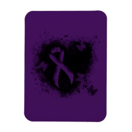 Lila Awareness Ribbon Grunge Herz Magnet