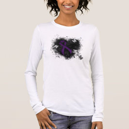 Lila Awareness Ribbon Grunge Herz T-Shirt
