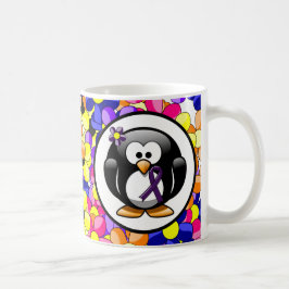 Lila Awareness Ribbon Penguin Kaffeetasse