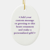 Lila Awareness Ribbon Städtische Badeanstalt Keramik Ornament (Hinten)