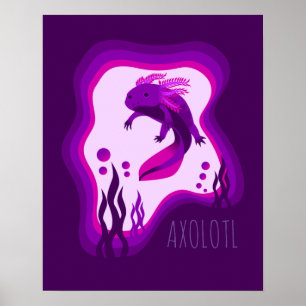 Lila Axolotdrucke Poster