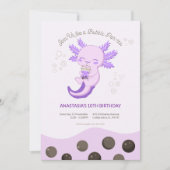 Lila Axolotl Bubble Boba Tea Girl Einladung (Vorderseite)