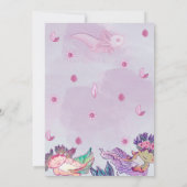 LILA AXOLOTL Kinderdusche Einladung Mädchen (Rückseite)