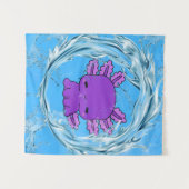 Lila Axolotl Wandteppich (Vorderseite (Horizontal))