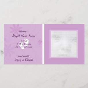 Lila Baby-Bekanntgabe von Foto-Cards Ankündigung