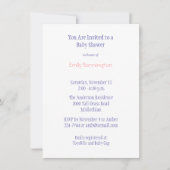 Lila Baby Dinosaurier Dusche Einladung (Vorderseite)