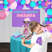 Lila Baby Doll Happy Birthday Banner