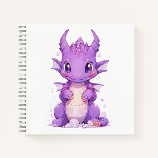 Lila Baby Dragon Notizblock (Vorderseite)