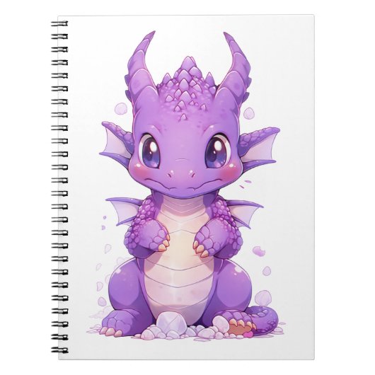 Lila Baby Dragon Notizblock (Vorderseite)
