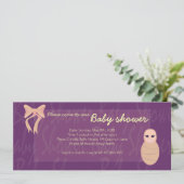 Lila Baby-Duschbaby im Bundle Einladung (Stehend Vorderseite)