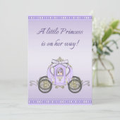 Lila Baby-Dusche Prinzessin-Coach Girls Einladung (Stehend Vorderseite)