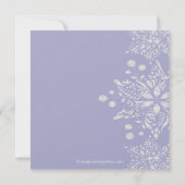 Lila Baby-Duschen-Einladungs-Winter-Schneeflocken Einladung (Rückseite)