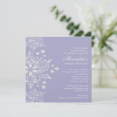 Lila Baby-Duschen-Einladungs-Winter-Schneeflocken Einladung (Stehend Vorderseite)