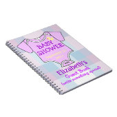 Lila Baby-Duschen-Gäste Notizblock (Rechte Seite)