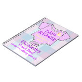 Lila Baby-Duschen-Gäste Notizblock (Linke Seite)