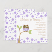 Lila Baby Einladung (Vorne/Hinten)