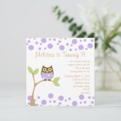 Lila Baby Einladung (Stehend Vorderseite)