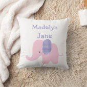 Lila Baby-Elefant-personalisierte Kissen (Decke)