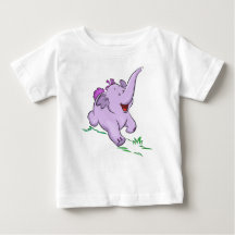 Lila Baby Elephant Kids Bodysuit und T - Shirt