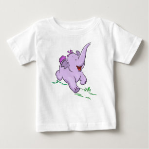 Lila Baby Elephant Kids Bodysuit und T - Shirt