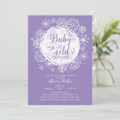 Lila Baby Es ist kalt draußen Einladung (Stehend Vorderseite)