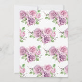 Lila Baby Girl Dusche Einladungen, Lila Blume Einladung (Rückseite)