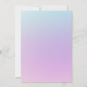 Lila Baby in Blütenfarbe Kinderdusche Einladung (Rückseite)