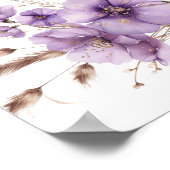 Lila Baby-Schmetterling-Babydusche Begrüßungszeich Poster (Ecke)