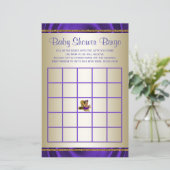 Lila Baby Shower Bingo Girl Showspiele (Stehend Vorderseite)