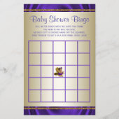 Lila Baby Shower Bingo Girl Showspiele (Vorderseite)