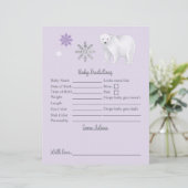Lila Baby-Shower-Ratschlag für das Polar-Bären (Stehend Vorderseite)