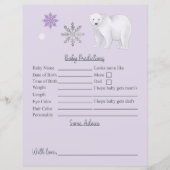 Lila Baby-Shower-Ratschlag für das Polar-Bären (Vorderseite)