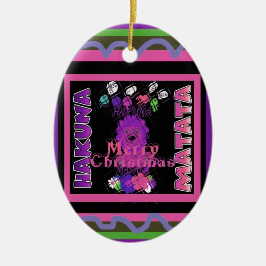 Lila Baby Simba Merry Christmas Collection Keramikornament (Vorne)