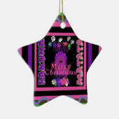 Lila Baby Simba Merry Christmas Collection Keramikornament (Rechts)