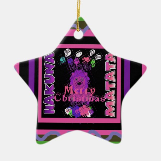 Lila Baby Simba Merry Christmas Collection Keramikornament (Vorne)