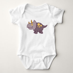 Lila Baby Triceratops Dinosaur Baby One-Piece Strampler