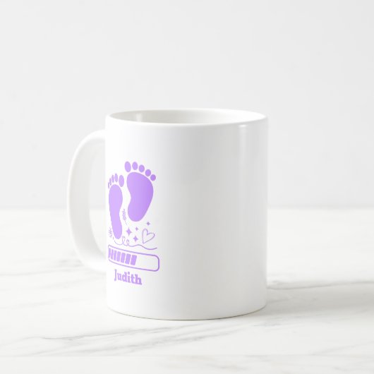 Lila Babybeladung Kaffeetasse (Vorderseite Links)