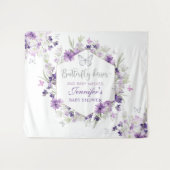 Lila Babydusche aus Silberschmetterling Wandteppich (Vorderseite (Horizontal))