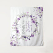 Lila Babydusche aus Silberschmetterling Wandteppich (Vorderseite)